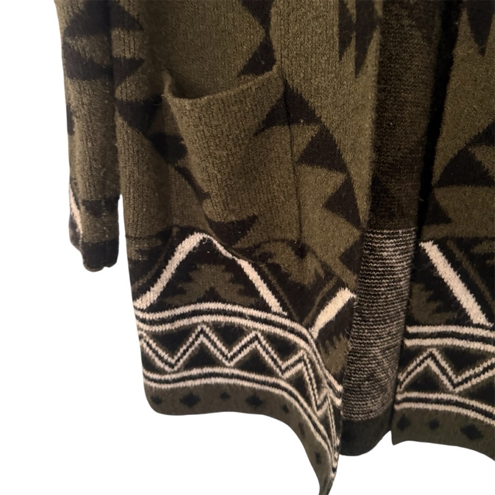 Frye Women's The Cozy Cardigan, Green (Burnt Olive Combo), Size S - Picture 6 of 11